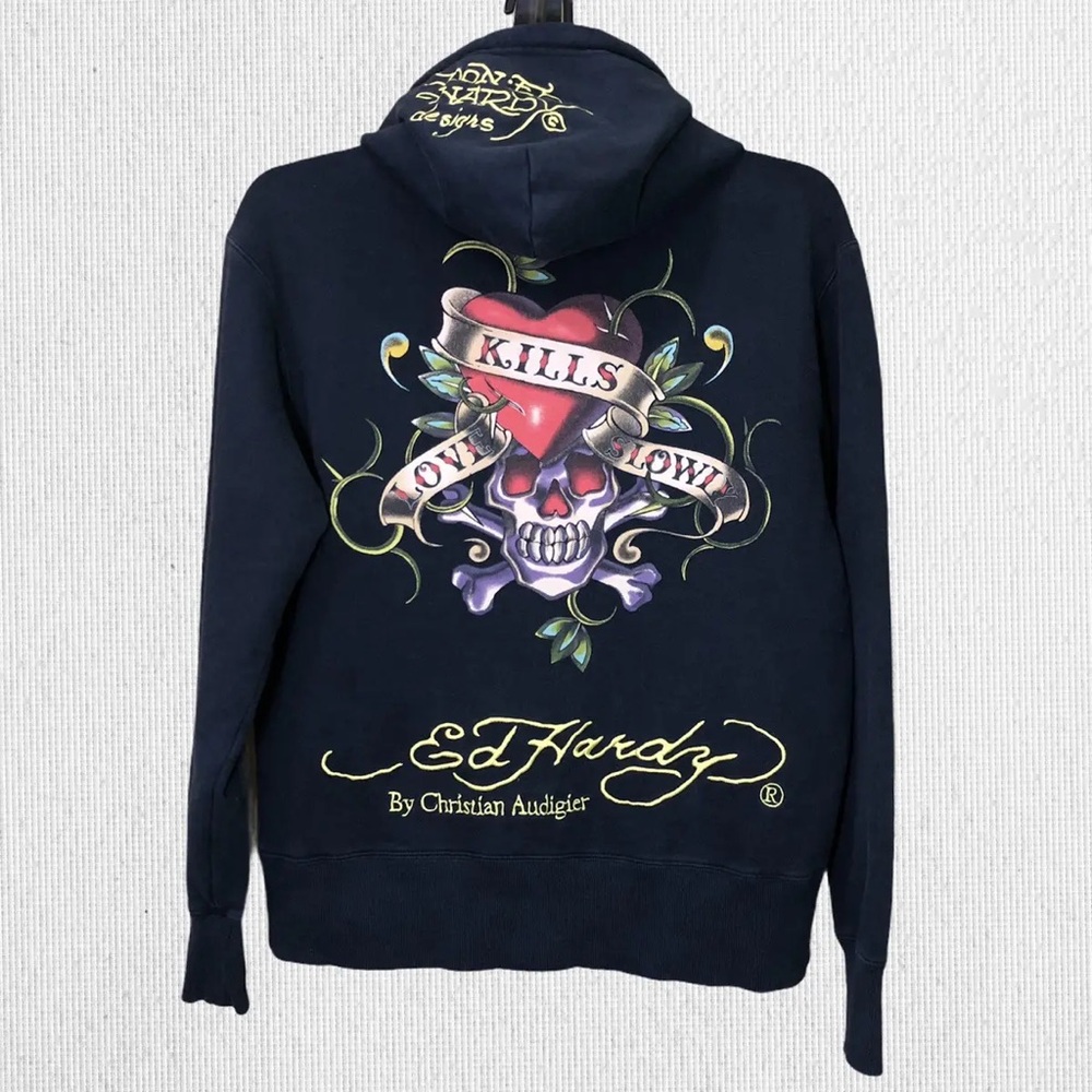 Vintage Ed Hardy zip up Hoodie